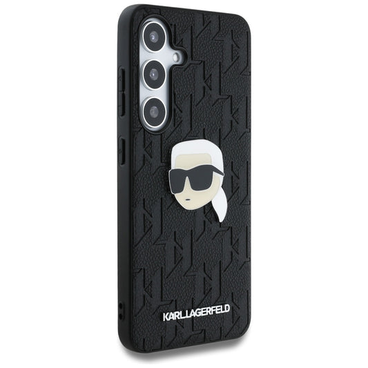 Deksel for Samsung Galaxy S25+ S936, Karl Lagerfeld, Monogram Karl's Head, Svart