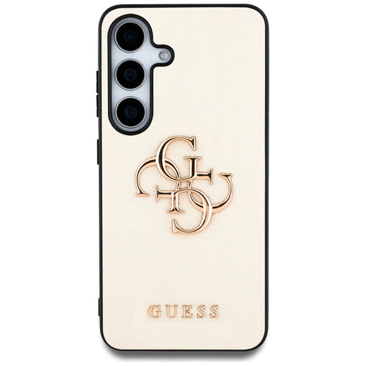 Deksel for Samsung Galaxy S25 S931, Guess, 4G Grained Big and Classic Logo, Beige