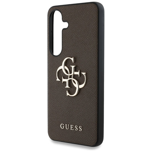 Deksel for Samsung Galaxy S25 S931, Guess, 4G Grained Big and Classic Logo, Brun
