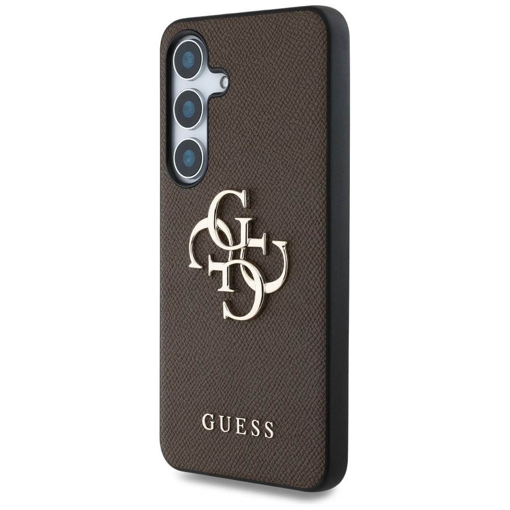 Deksel for Samsung Galaxy S25 S931, Guess, 4G Grained Big and Classic Logo, Brun