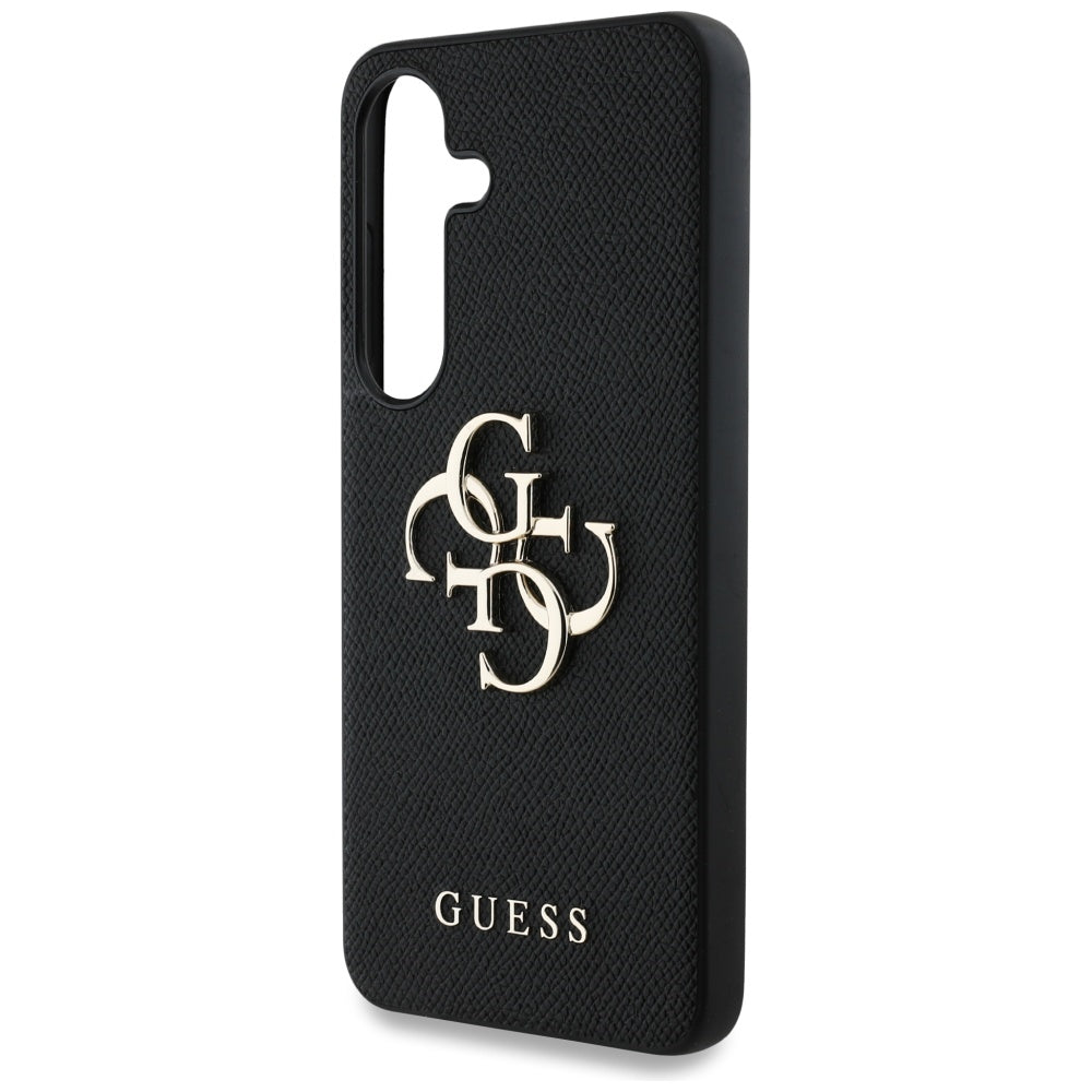 Deksel for Samsung Galaxy S25 S931, Guess, 4G Grained Big and Classic Logo, Svart