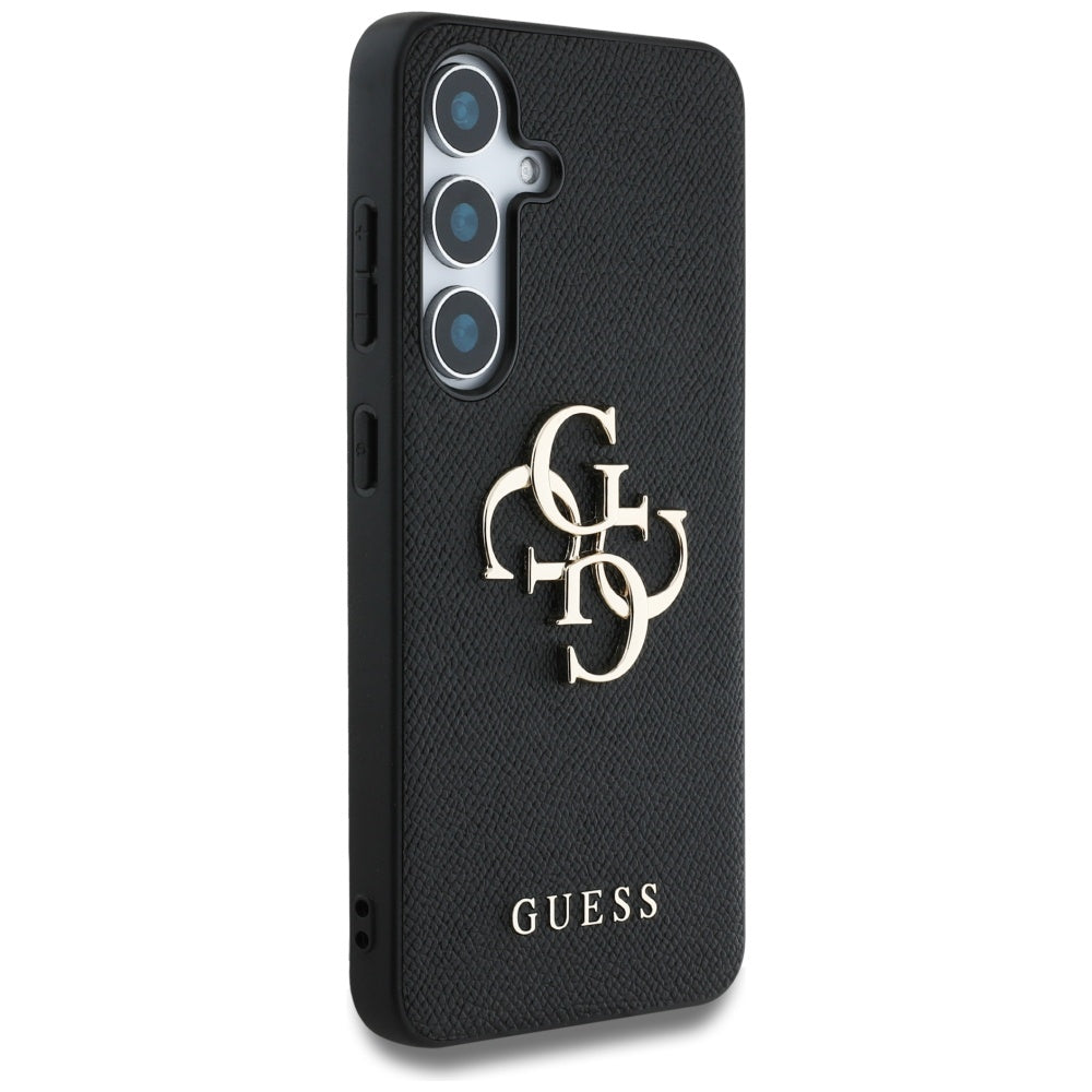 Deksel for Samsung Galaxy S25 S931, Guess, 4G Grained Big and Classic Logo, Svart