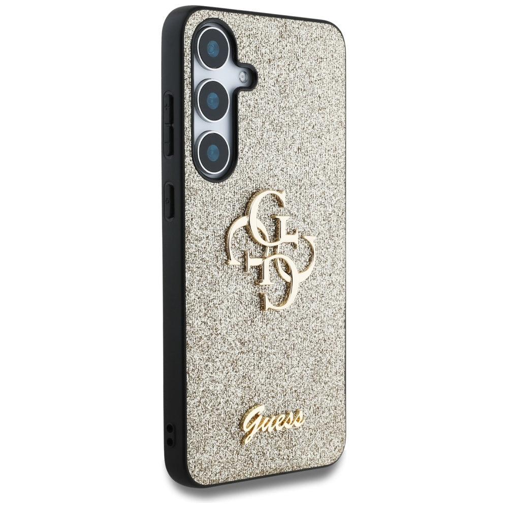 Deksel for Samsung Galaxy S25 S931, Guess, Glitter Big 4G Script, Gull