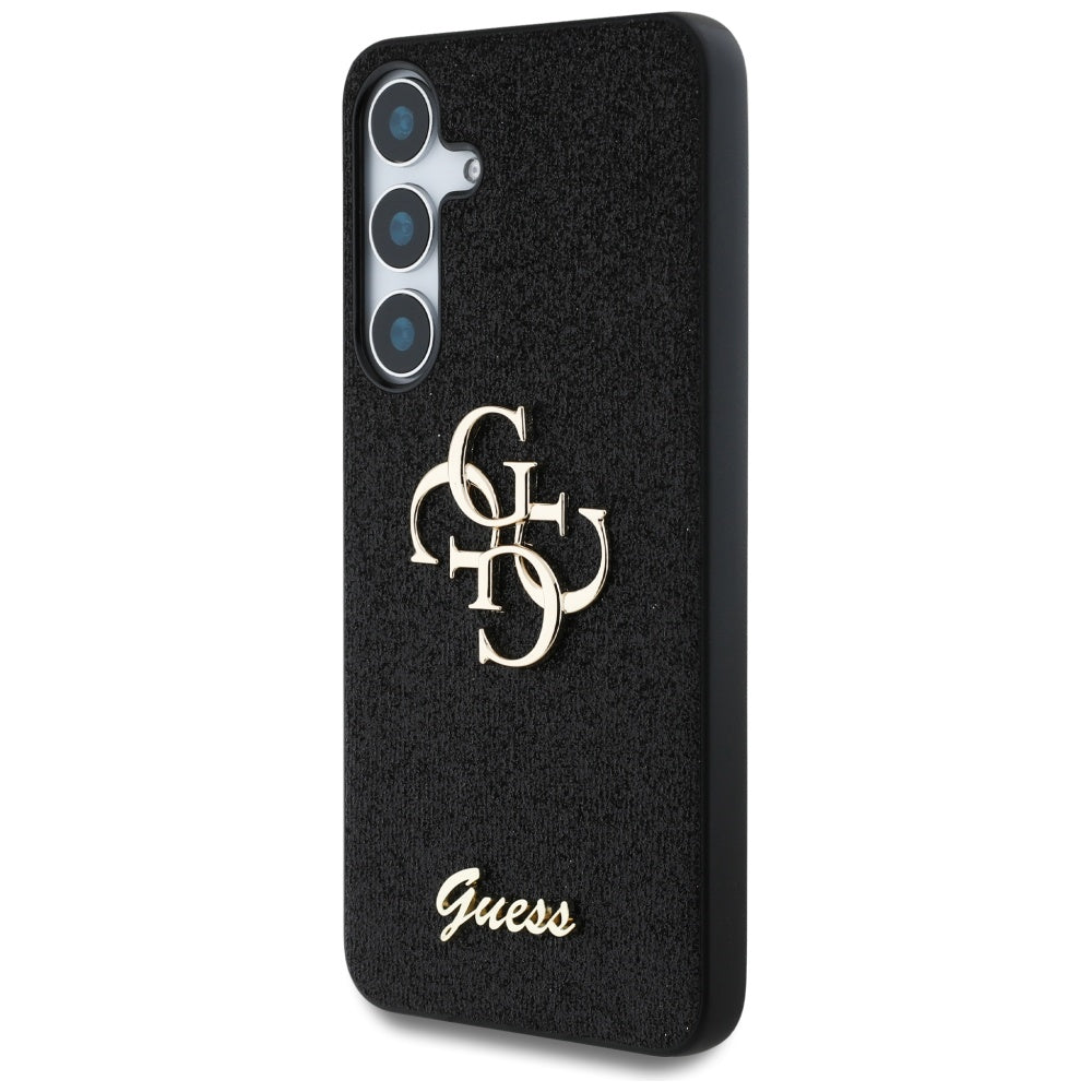Deksel for Samsung Galaxy S25 S931, Guess, Glitter Big 4G Script, Svart