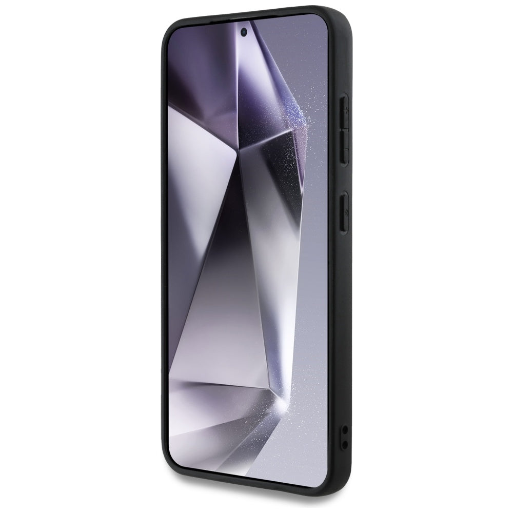Deksel for Samsung Galaxy S25 S931, Guess, Grained Hot Stamp 4G Triangle, Rosa