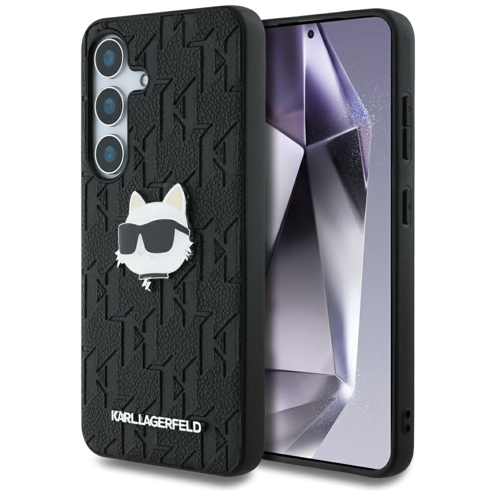 Deksel for Samsung Galaxy S25 S931, Karl Lagerfeld, Monogram Choupette's Head, Svart