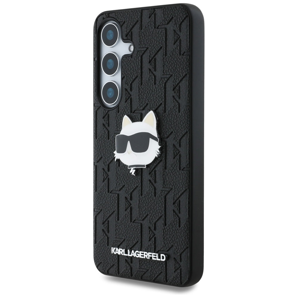 Deksel for Samsung Galaxy S25 S931, Karl Lagerfeld, Monogram Choupette's Head, Svart