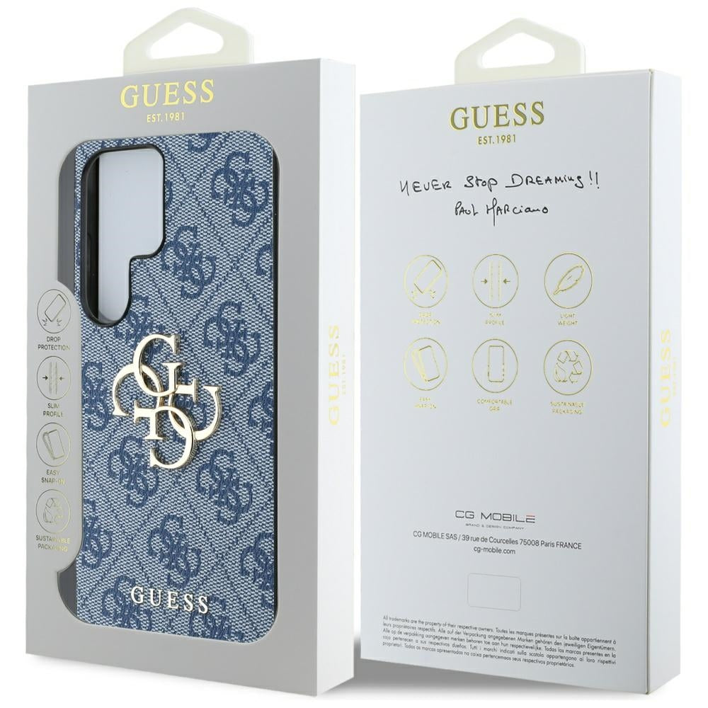Deksel for Samsung Galaxy S25 Ultra S938, Guess, 4G Big Logo, Blå