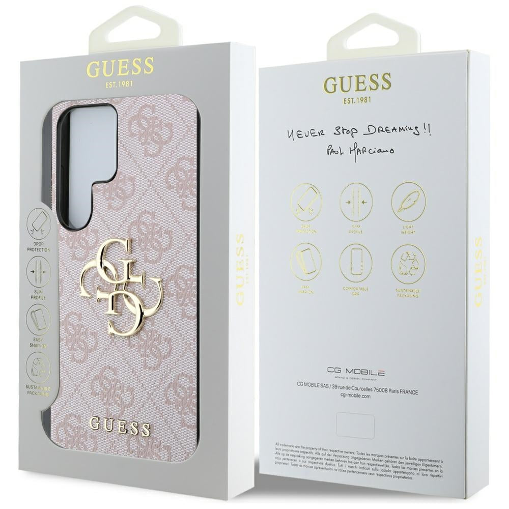 Deksel for Samsung Galaxy S25 Ultra S938, Guess, 4G Big Logo, Rosa