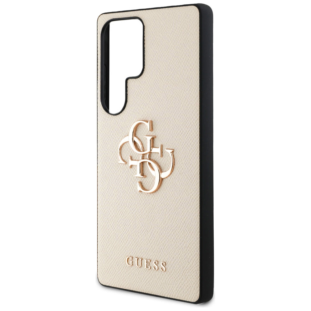 Deksel for Samsung Galaxy S25 Ultra S938, Guess, 4G Grained Big and Classic Logo, Beige