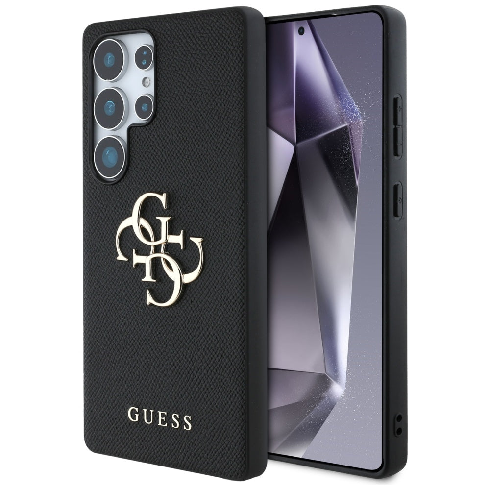 Deksel for Samsung Galaxy S25 Ultra S938, Guess, 4G Grained Big and Classic Logo, Svart