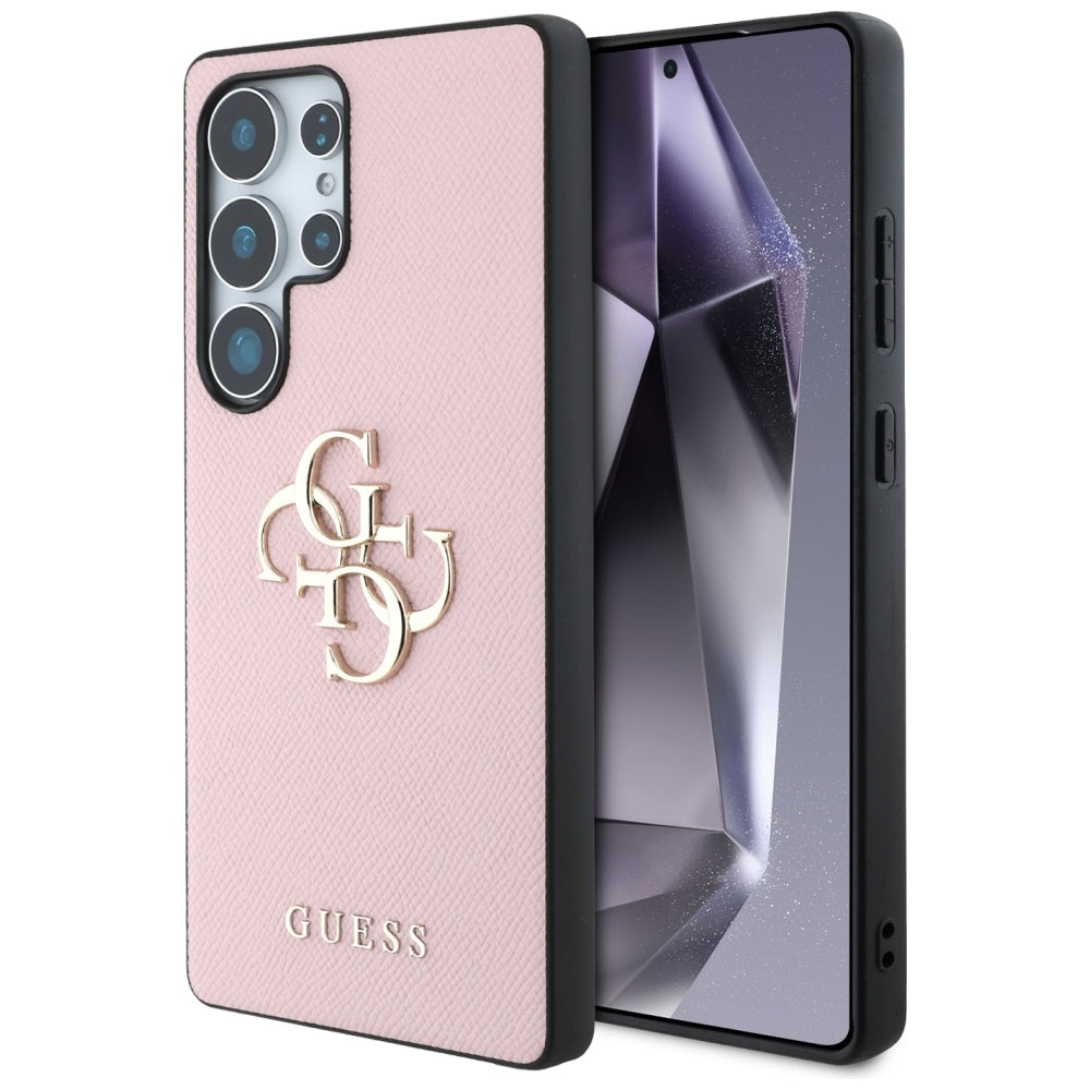 Deksel for Samsung Galaxy S25 Ultra S938, Guess, 4G Grained Big and Classic Logo, Rosa