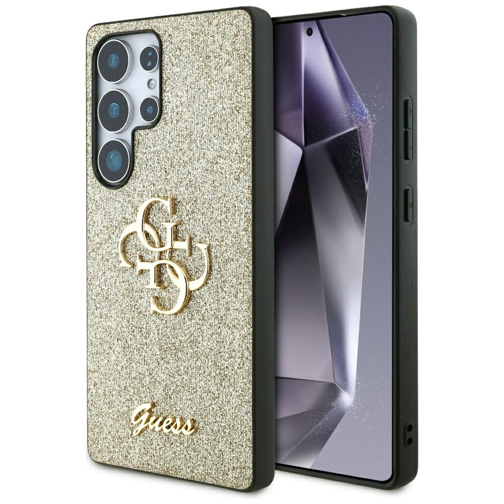 Deksel for Samsung Galaxy S25 Ultra S938, Guess, Glitter Big 4G Script, Gull