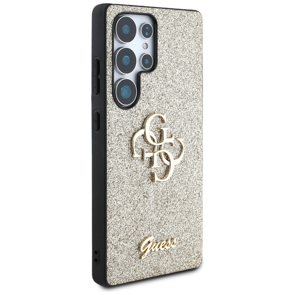 Deksel for Samsung Galaxy S25 Ultra S938, Guess, Glitter Big 4G Script, Gull