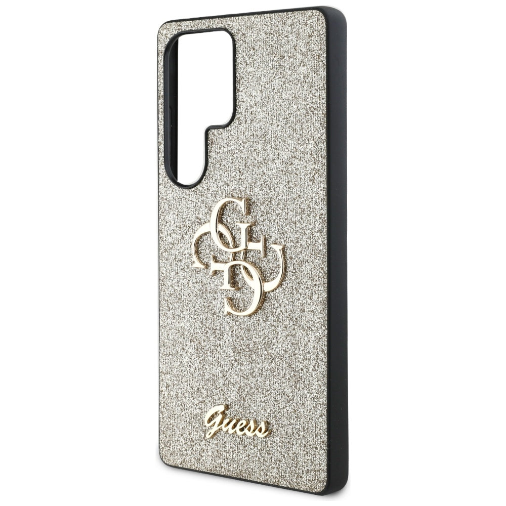 Deksel for Samsung Galaxy S25 Ultra S938, Guess, Glitter Big 4G Script, Gull