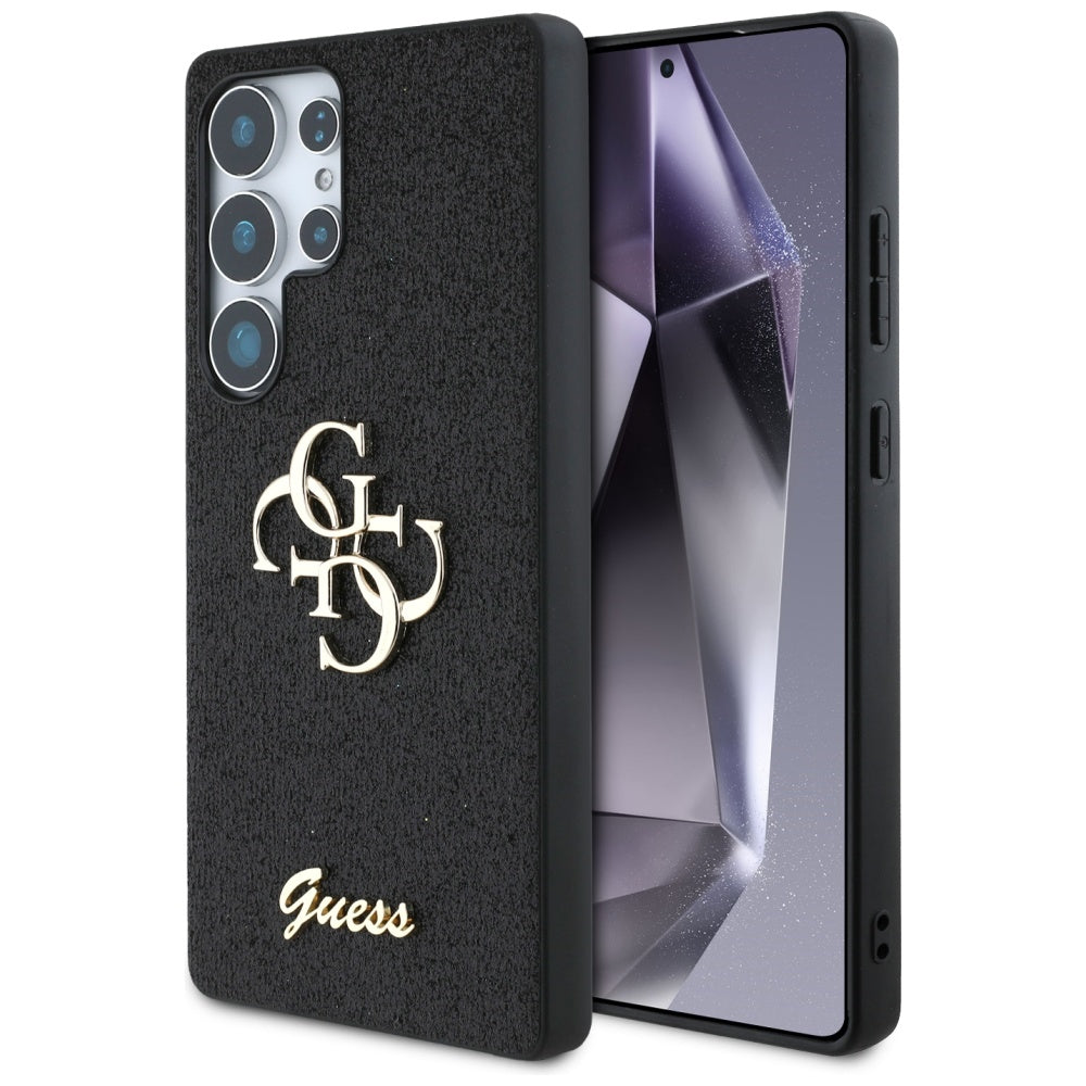 Deksel for Samsung Galaxy S25 Ultra S938, Guess, Glitter Big 4G Script, Svart