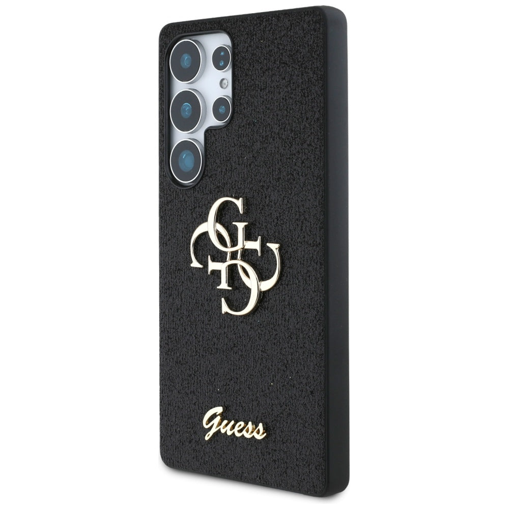 Deksel for Samsung Galaxy S25 Ultra S938, Guess, Glitter Big 4G Script, Svart