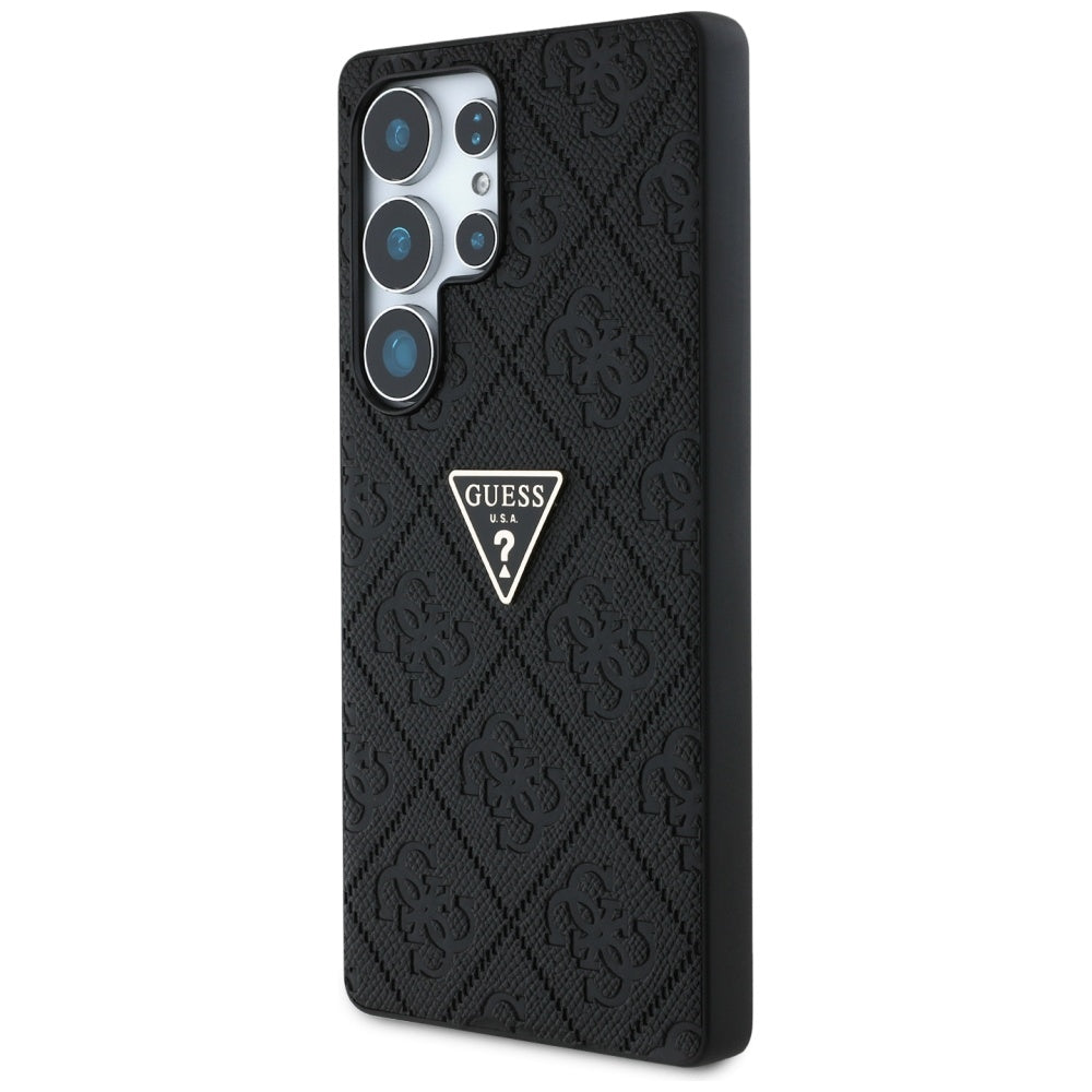 Deksel for Samsung Galaxy S25 Ultra S938, Guess, Grained Hot Stamp 4G Triangle, Svart