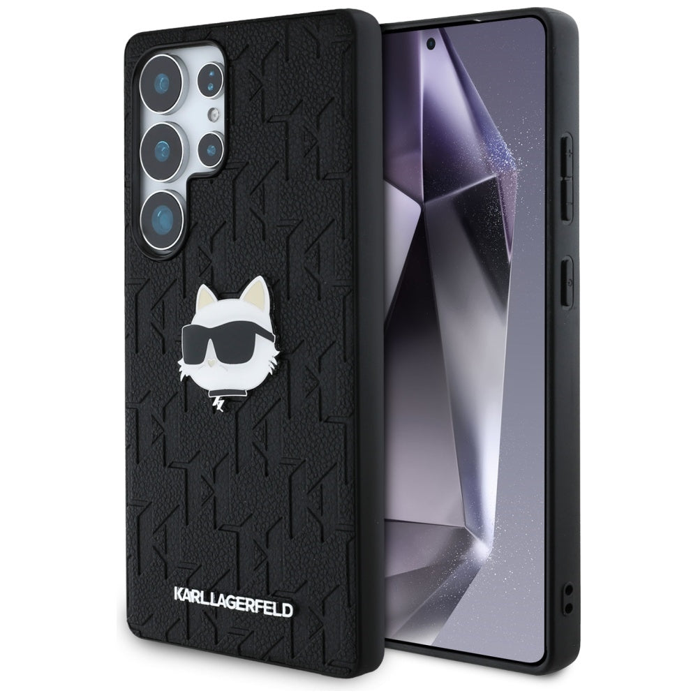 Deksel for Samsung Galaxy S25 Ultra S938, Karl Lagerfeld, Monogram Choupette's Head, Svart