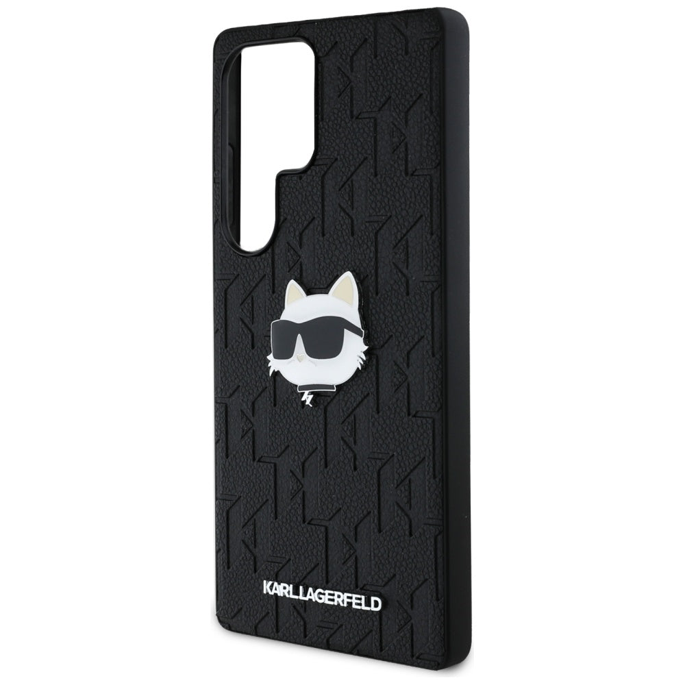 Deksel for Samsung Galaxy S25 Ultra S938, Karl Lagerfeld, Monogram Choupette's Head, Svart