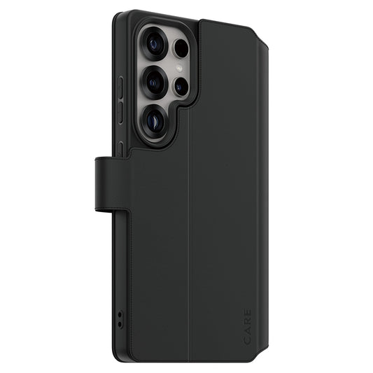 Deksel for Samsung Galaxy S25 Ultra S938, PanzerGlass, Care Feature Kickstand Wallet, Svart