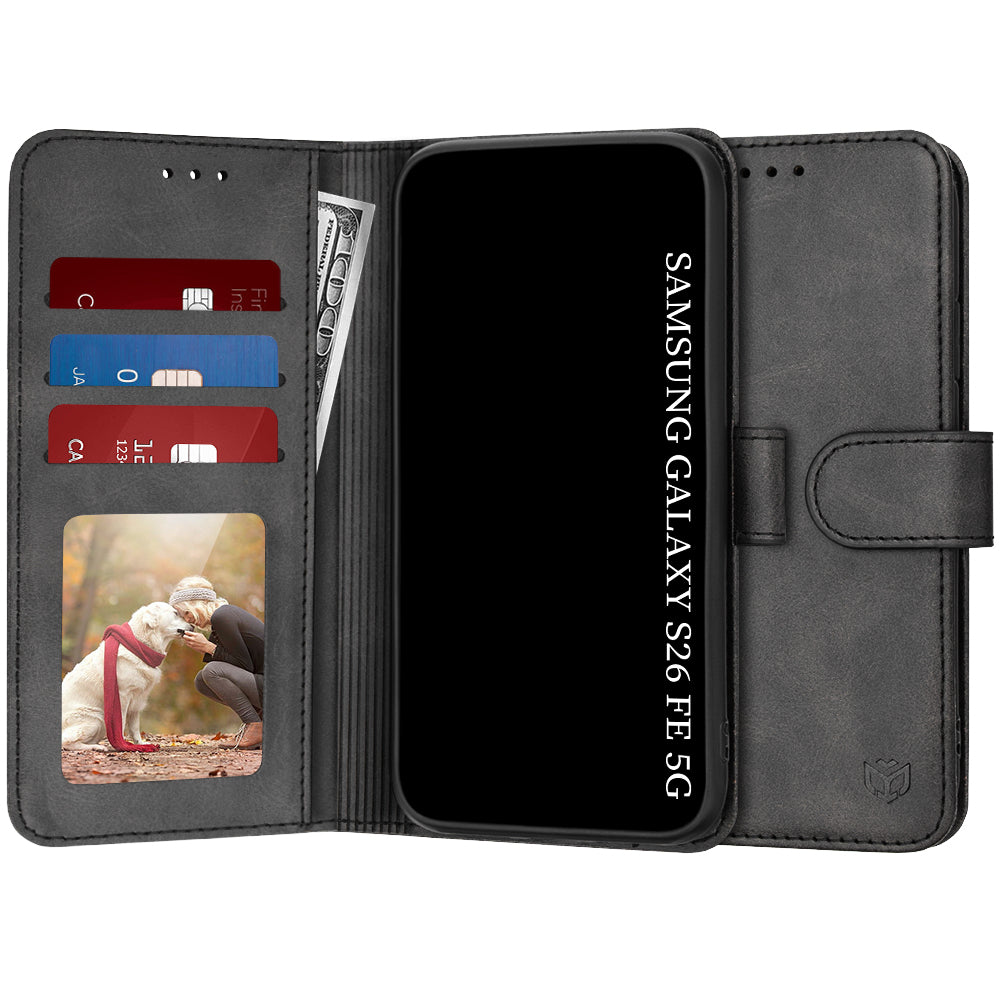 Deksel for Samsung Galaxy S26 FE S741 / S25 FE, Techsuit, Diary Book, Svart