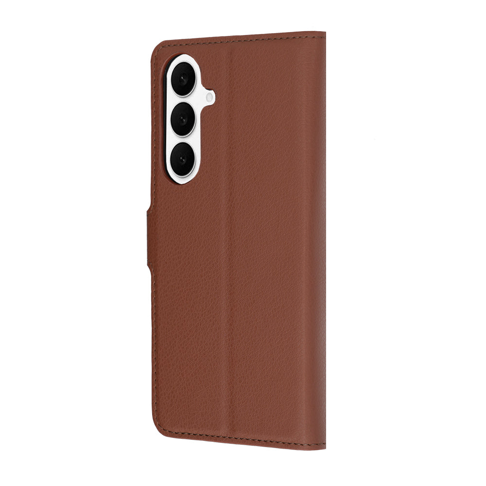 Deksel til Samsung Galaxy S26 FE S741 / S25 FE, Techsuit, Lær Folio, Brun