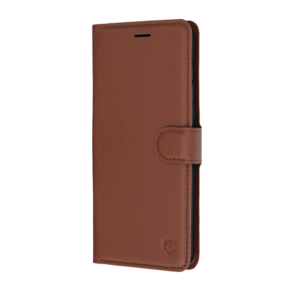 Deksel til Samsung Galaxy S26 FE S741 / S25 FE, Techsuit, Lær Folio, Brun