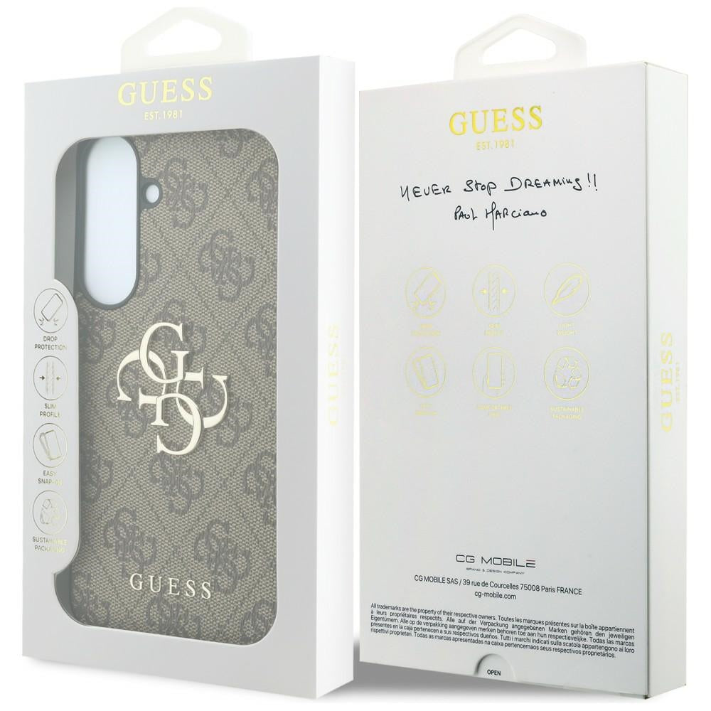 Deksel til Samsung Galaxy S26 FE S741, Guess, 4G Metalllogo, Brun