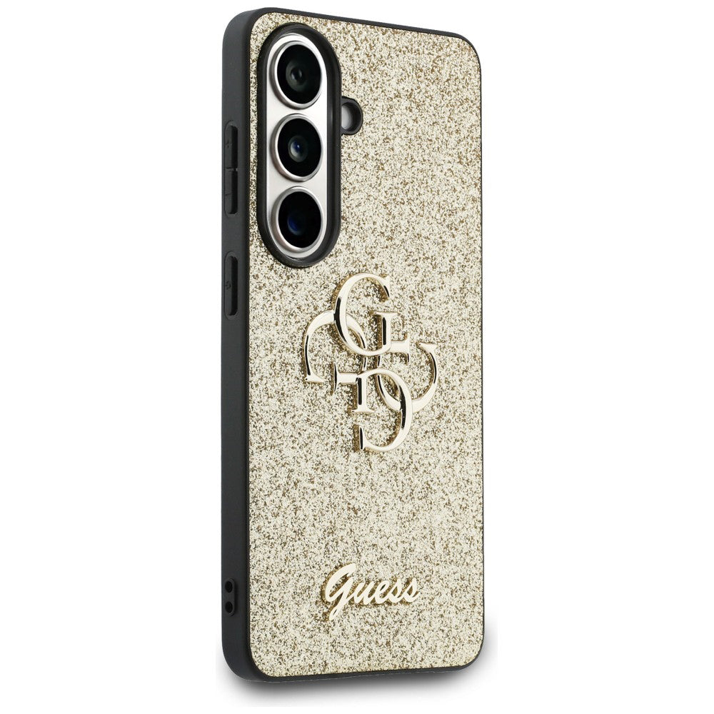 Deksel for Samsung Galaxy S26 S942, Guess, Fixed Glitter Big 4G Metal Frame, Gull