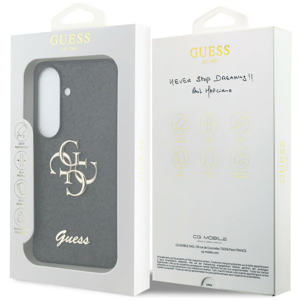 Deksel for Samsung Galaxy S26 S942, Guess, Fixed Glitter Big 4G Metal Frame, Svart