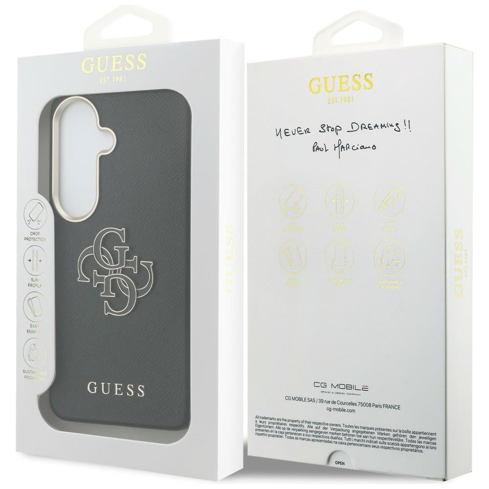 Deksel til Samsung Galaxy S26 Plus S947, Guess, 4G Grained Big and Classic Logo, Svart