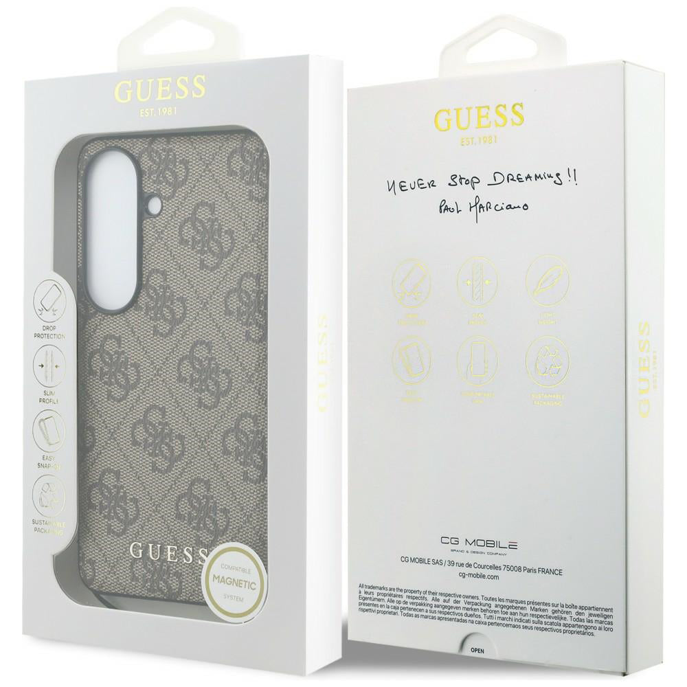 Deksel for Samsung Galaxy S26 S942, Guess, 4G Classic Logo Charm, Brun