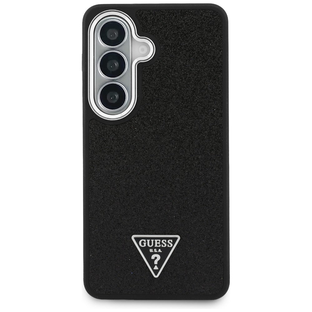 Deksel for Samsung Galaxy S26 S942, Guess, Fixed Glitter Triangle Logo, Svart
