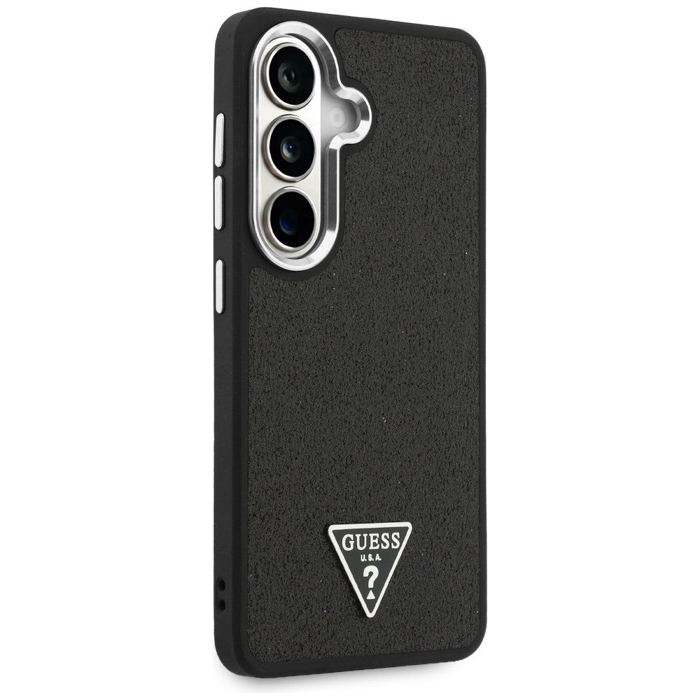 Deksel for Samsung Galaxy S26 S942, Guess, Fixed Glitter Triangle Logo, Svart