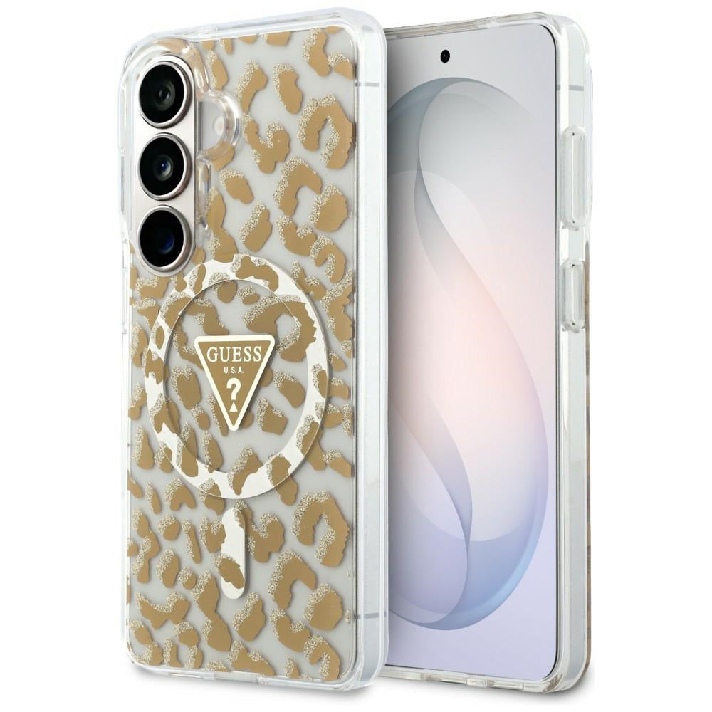 MagSafe-deksel for Samsung Galaxy S26 S942, Guess, IML Leopard-mønster, Brun