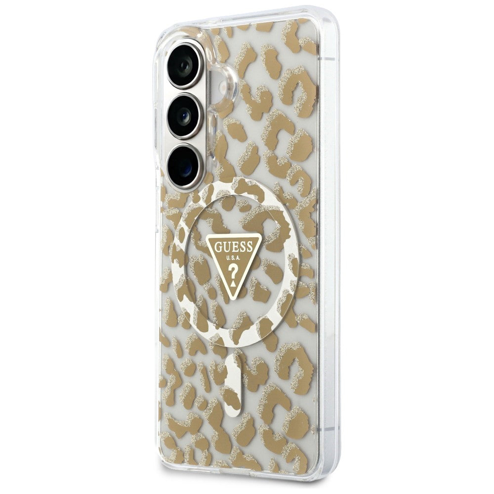 MagSafe-deksel for Samsung Galaxy S26 S942, Guess, IML Leopard-mønster, Brun