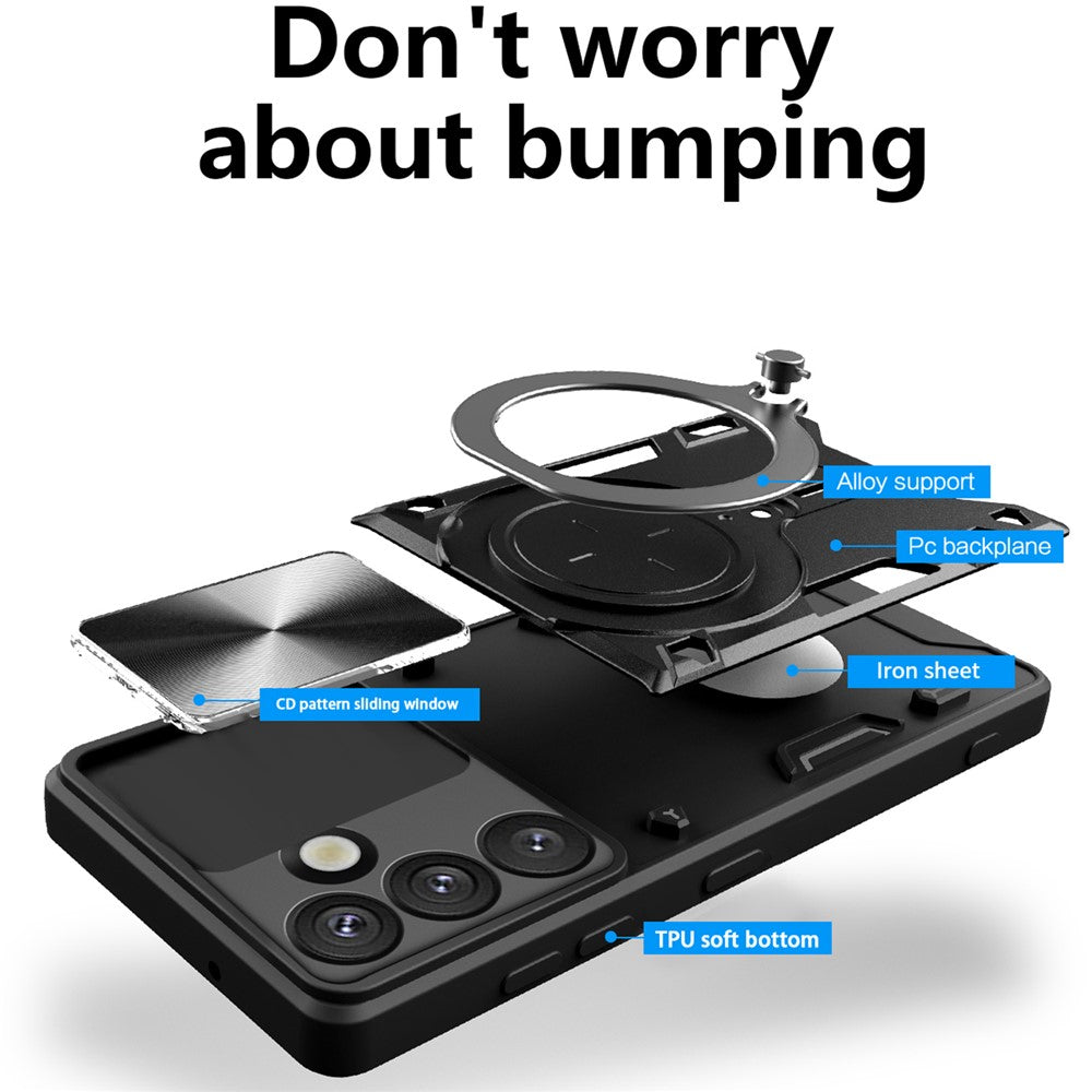 Deksel for Samsung Galaxy S26 S942, Techsuit, CamGuard Pro, Svart