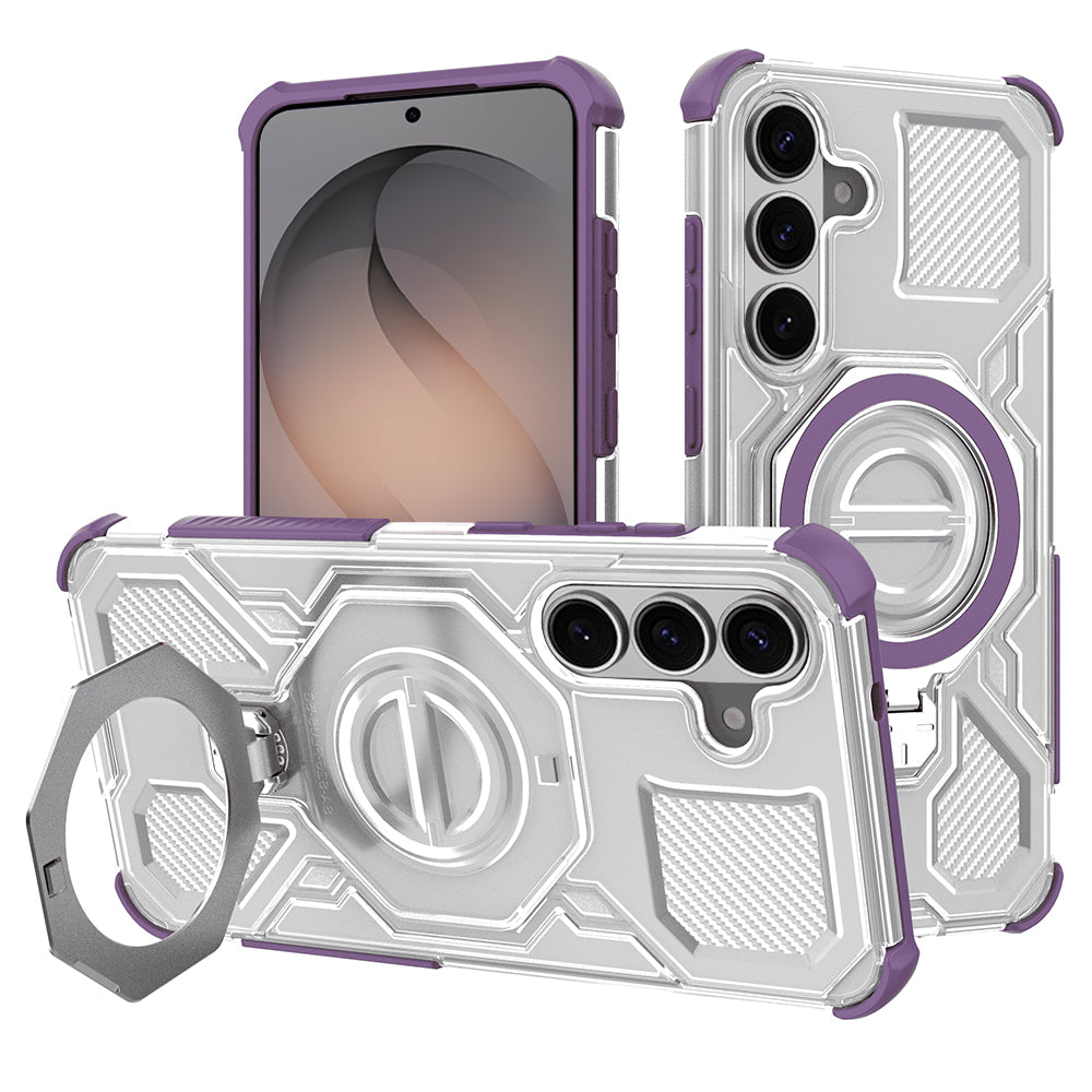Deksel for Samsung Galaxy S26, Techsuit, Carbon Shield Pro, Lilla