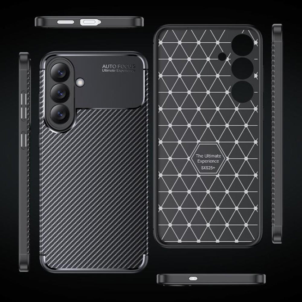 Deksel for Samsung Galaxy S26 S942, Techsuit, CarbonFiber, Svart