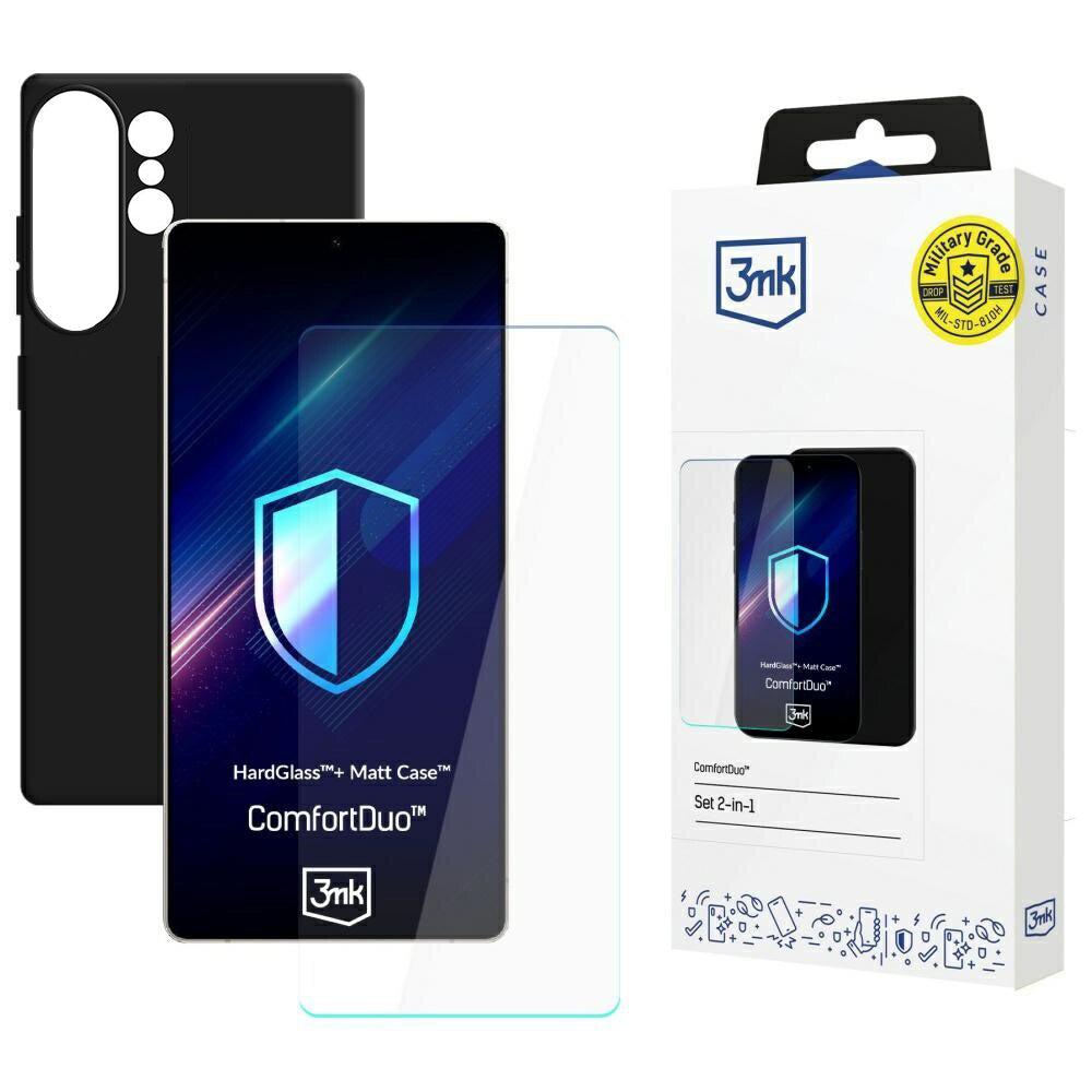 Deksel for Samsung Galaxy S26 Ultra, 3MK, ComfortDuo, Svart