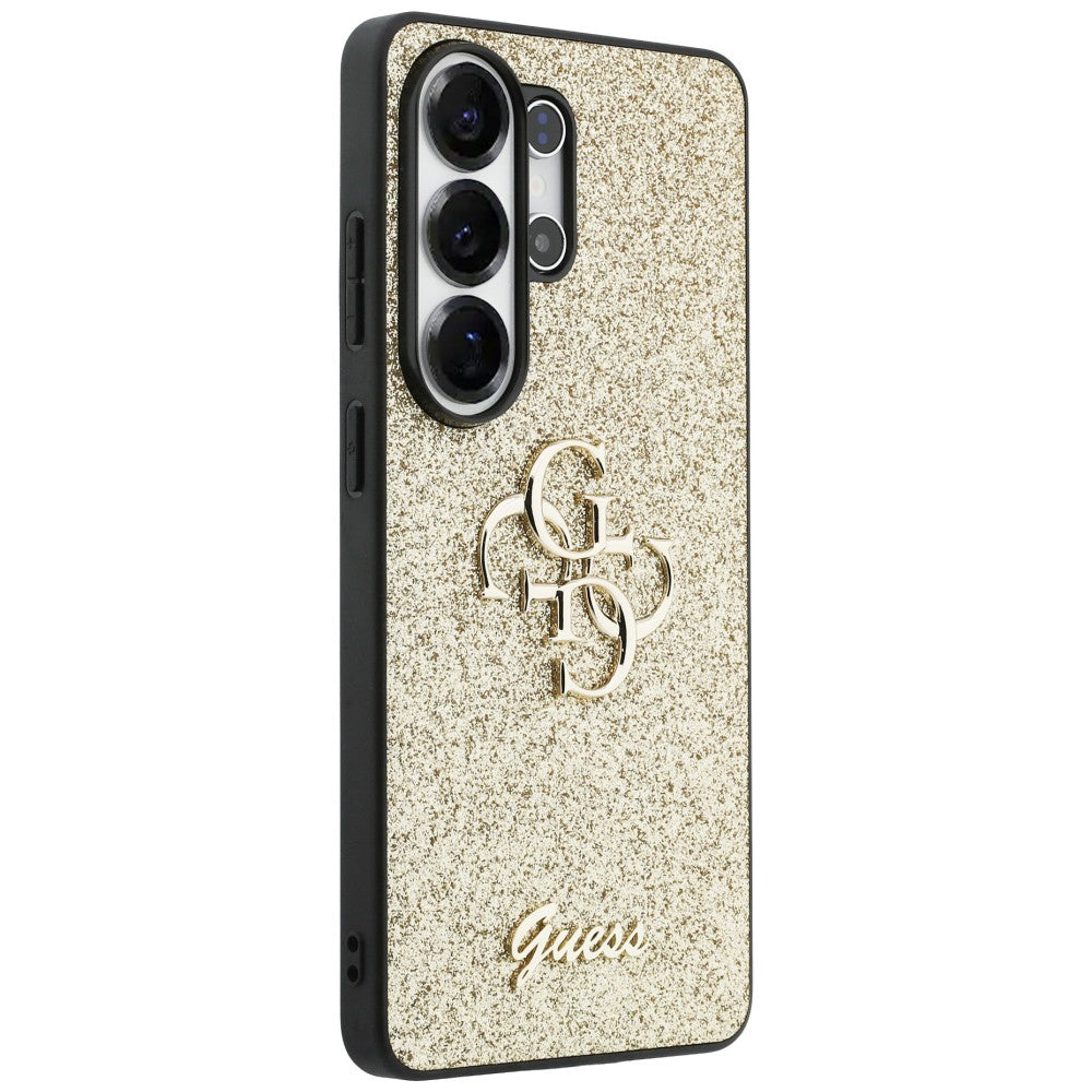 Deksel for Samsung Galaxy S26 Ultra S948, Guess, Fixed Glitter Big 4G Metal Frame, Gull