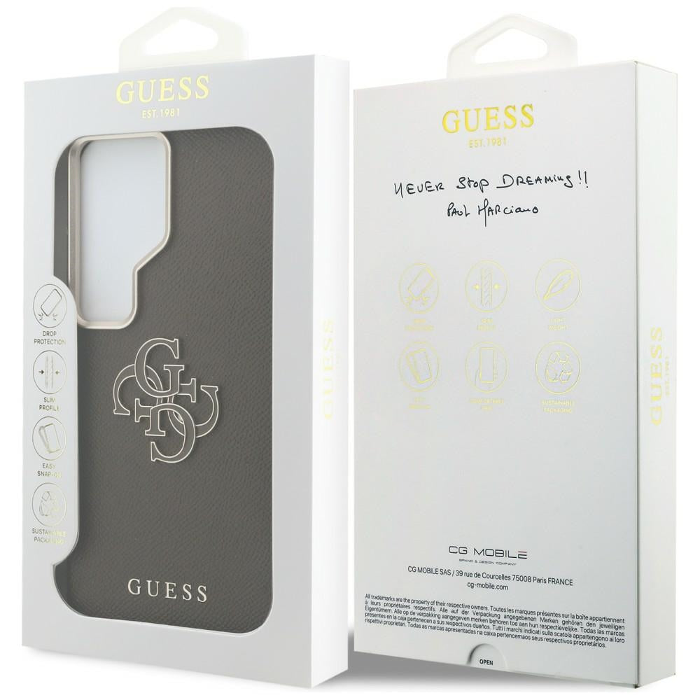 Deksel for Samsung Galaxy S26 Ultra S948, Guess, 4G Grained Big and Classic Logo, Brun
