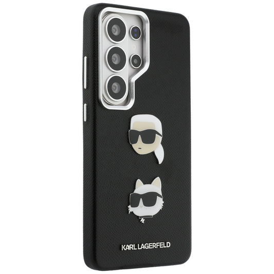 Deksel for Samsung Galaxy S26 Ultra S948, Karl Lagerfeld, Saffiano Karl & Choupette's Head Pin, Svart