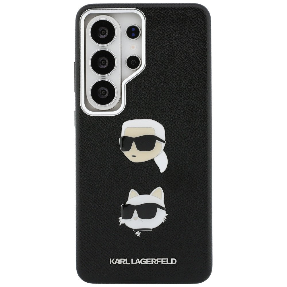 Deksel for Samsung Galaxy S26 Ultra S948, Karl Lagerfeld, Saffiano Karl & Choupette's Head Pin, Svart