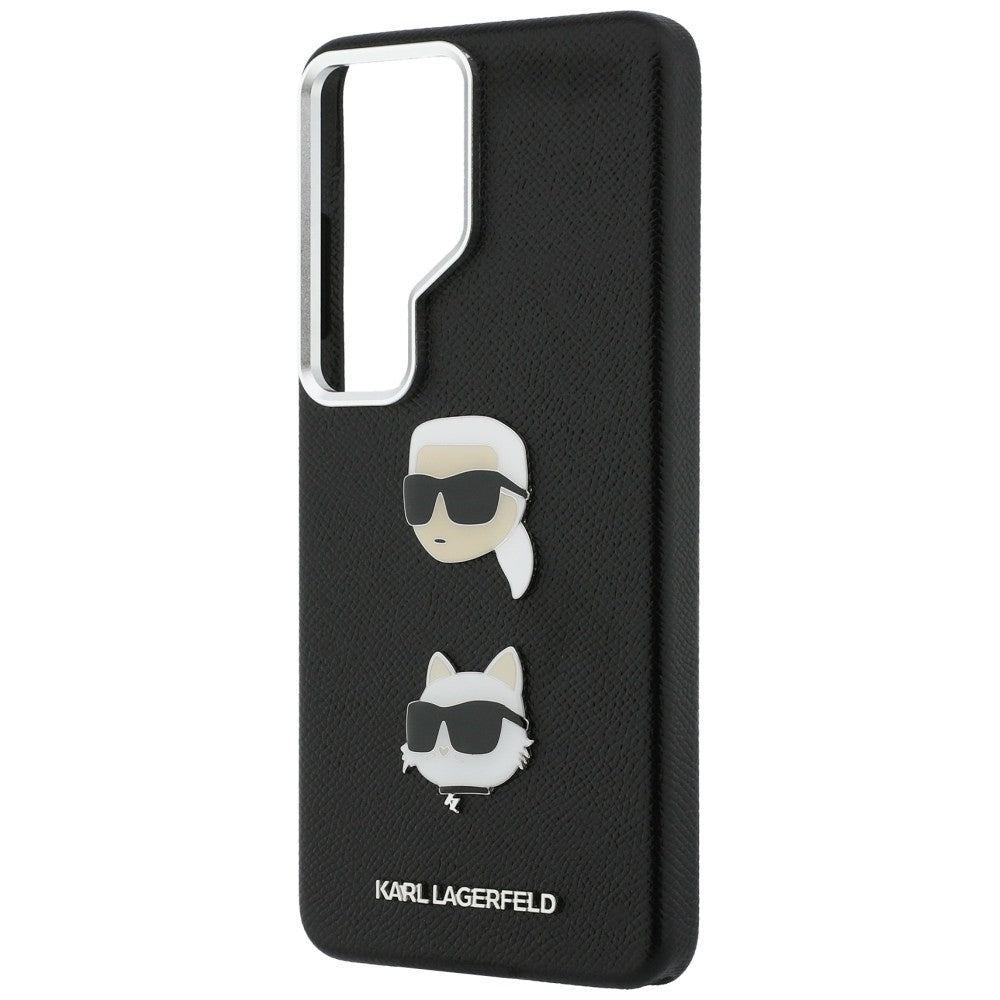 Deksel for Samsung Galaxy S26 Ultra S948, Karl Lagerfeld, Saffiano Karl & Choupette's Head Pin, Svart