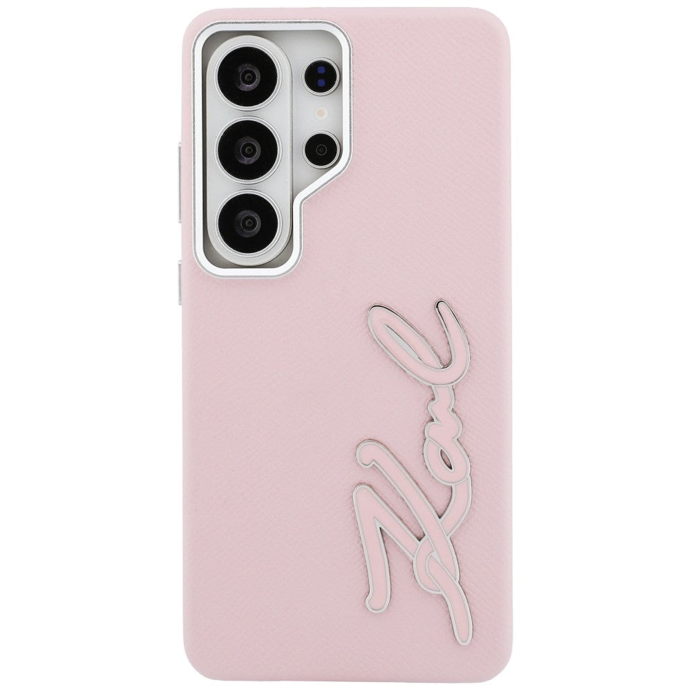 Deksel for Samsung Galaxy S26 Ultra S948, Karl Lagerfeld, Signature Resin Logo, Rosa