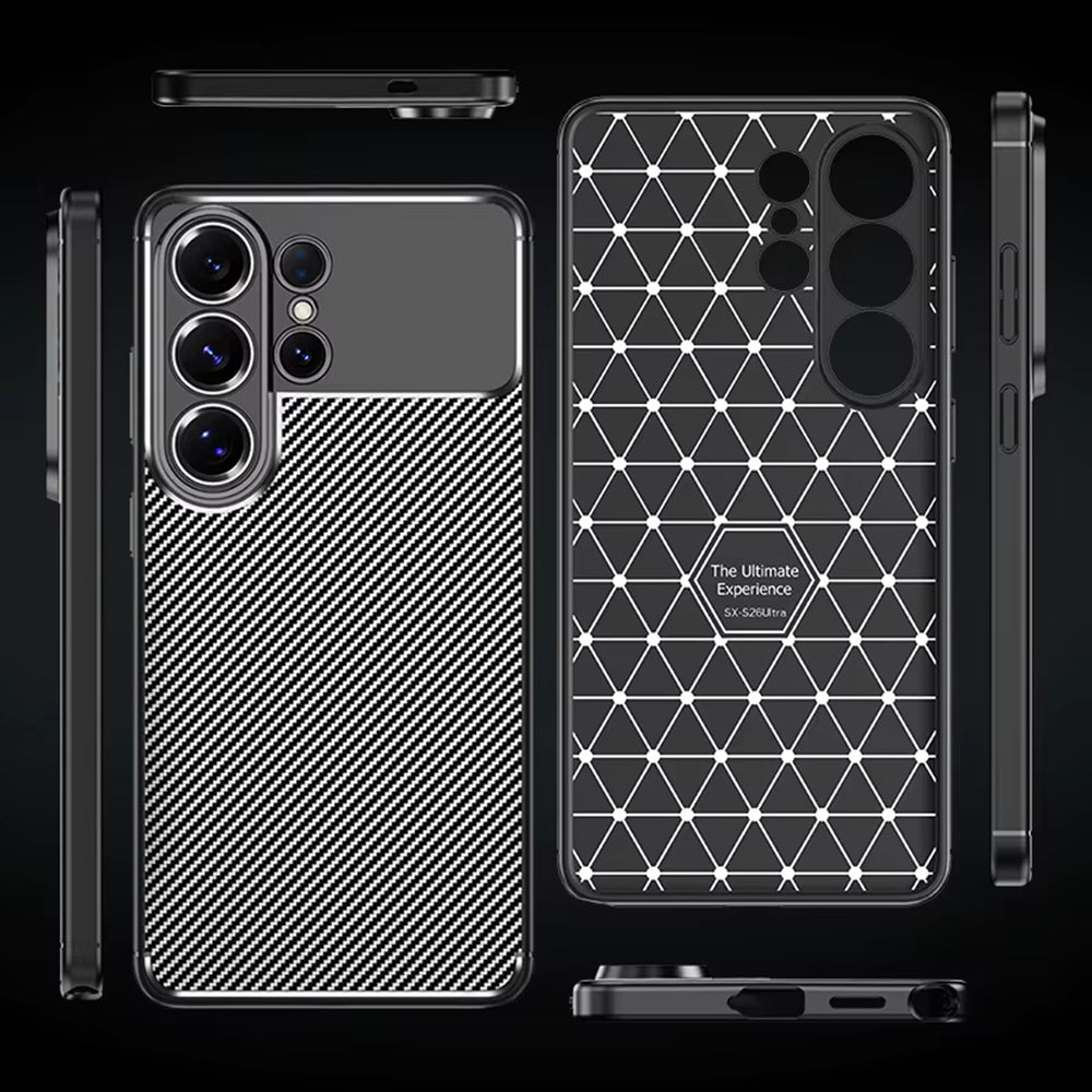 Deksel for Samsung Galaxy S26 Ultra S948, Techsuit, CarbonFiber, Svart