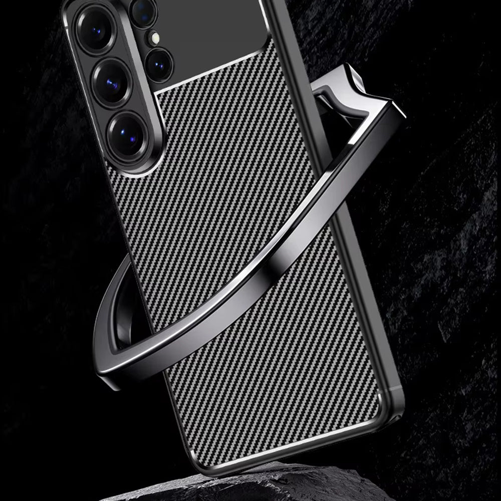Deksel for Samsung Galaxy S26 Ultra S948, Techsuit, CarbonFiber, Svart