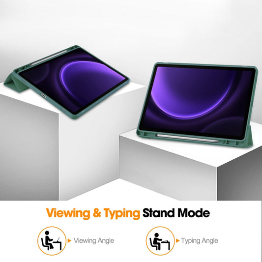 Deksel for Samsung Galaxy Tab S10 FE / Tab S9 FE, Techsuit, Flex Trifold, Grønn